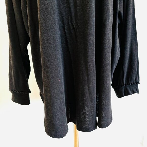 NWT LAUREN CONRAD Women Long Sleeve Pullover Round Neck Black Shirt Plus Size 4X - Picture 3 of 14
